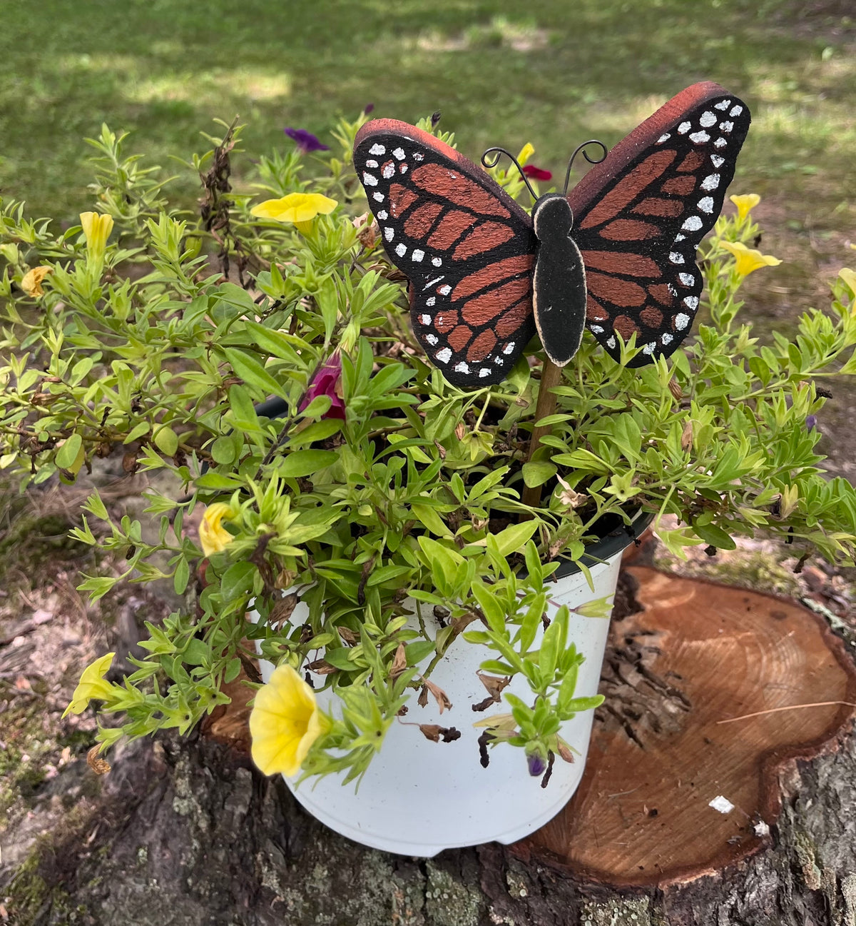 PLANT POKE - Butterfly on a Stick - MONARCH BUTTERFLY - 10.0 in. Tall