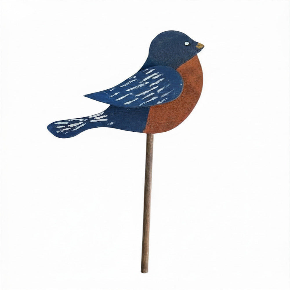 Bird on a Stick - BLUEBIRD - Plant Poke - 10.0 in. Tall