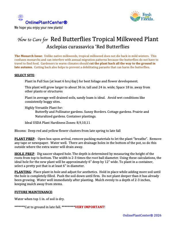 Asclepias Red Butterflies Tropical Milkweed Perennial Plant (Red & Yellow Flowers) in a 6-in. (3 gal.) Grower Pot