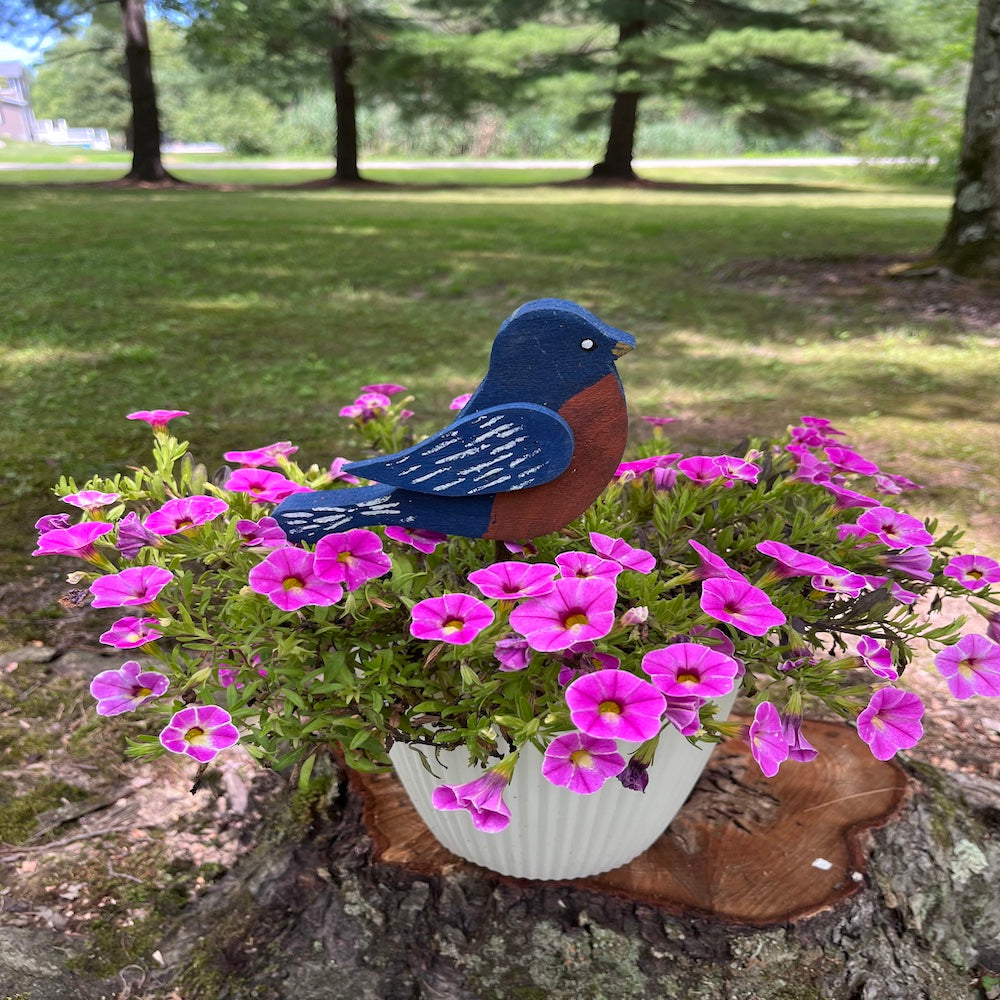 PLANT POKE - Bird on a Stick - BLUEBIRD - 10.0 in. Tall