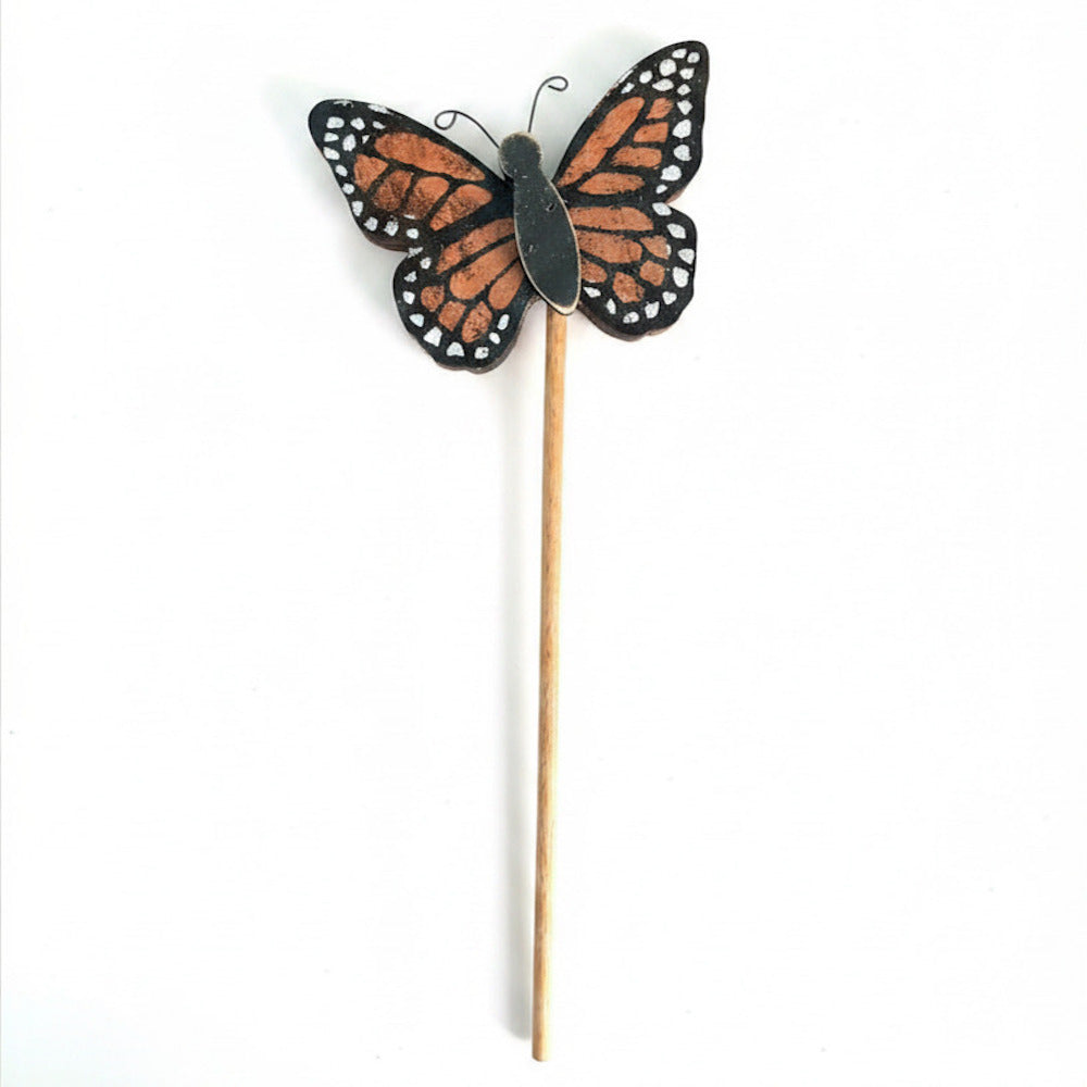 Butterfly on a Stick - MONARCH BUTTERFLY - Plant Poke - 14.5 in. Tall
